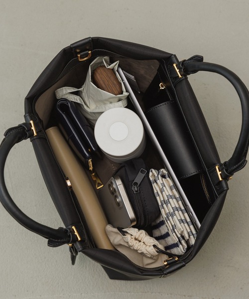 E'POR(エポール)の「【E'POR】【撥水加工・超軽量】 BOAT BAG Medium(トートバッグ・レディース・キナリ/ブラック・FREE)」の8枚目の写真