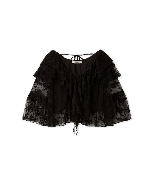 FURFUR(ファーファー)の「フラワーレースラッフルブラウス(シャツ/ブラウス・レディース・ホワイト/マルチ/ブラック・F)」の13枚目の写真