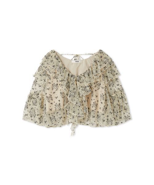 FURFUR(ファーファー)の「フラワーレースラッフルブラウス(シャツ/ブラウス・レディース・ホワイト/マルチ/ブラック・F)」の14枚目の写真