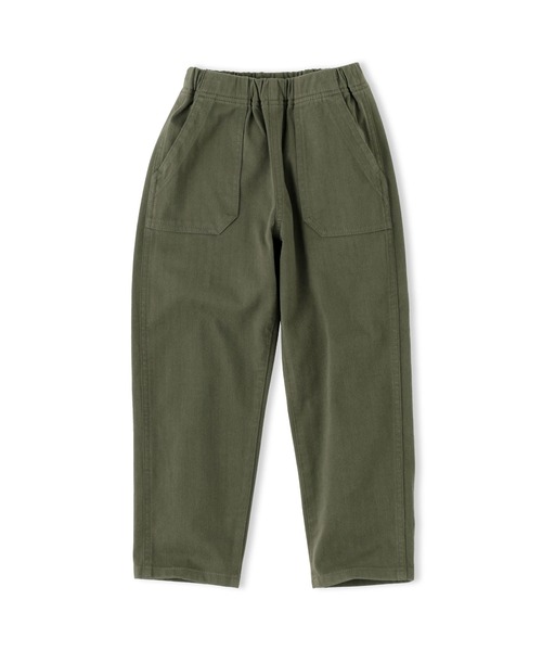 無印良品（ムジルシリョウヒン）の「キッズ　縦横ストレッチヘリンボーンベイカーパンツ（その他パンツ・キッズ・ダークグリーン/ブラック・120/110/150/140/130）」の2枚目の写真