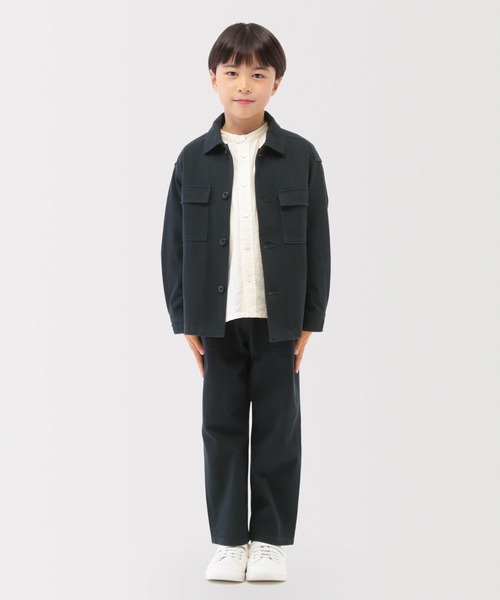 無印良品（ムジルシリョウヒン）の「キッズ　縦横ストレッチヘリンボーンベイカーパンツ（その他パンツ・キッズ・ダークグリーン/ブラック・120/110/150/140/130）」の3枚目の写真