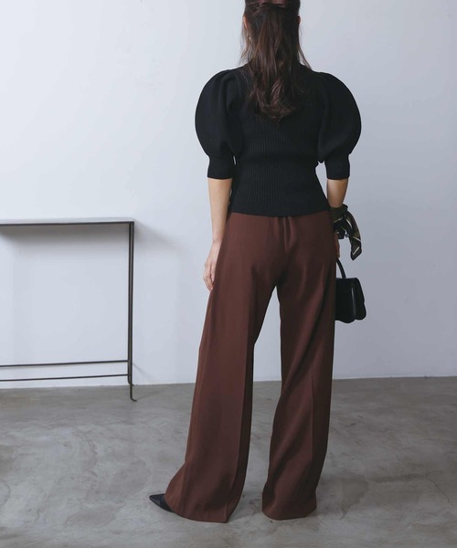 PICCIN PERLA(ピッチンペルラ)の「バルーンスリーブニット(ニット/セーター・レディース・アイボリー/ブラック・M)」の4枚目の写真