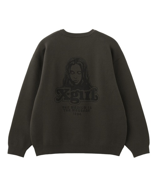 セール】FACE EMBROIDERY KNIT TOP（ニット/セーター）｜X-girl