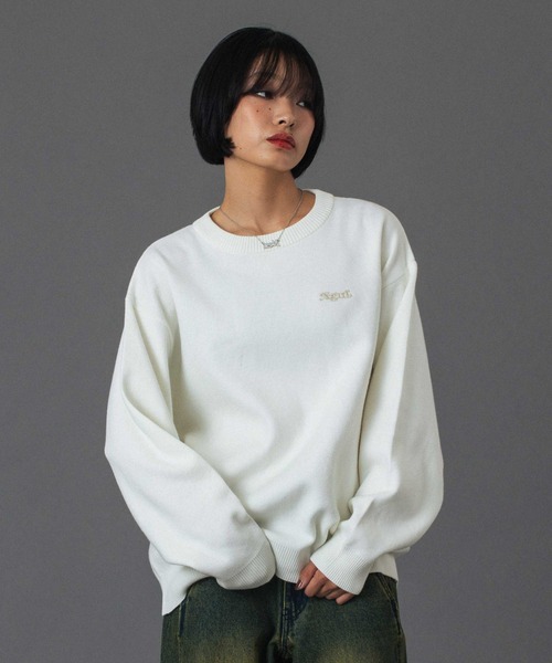 セール】FACE EMBROIDERY KNIT TOP（ニット/セーター）｜X-girl