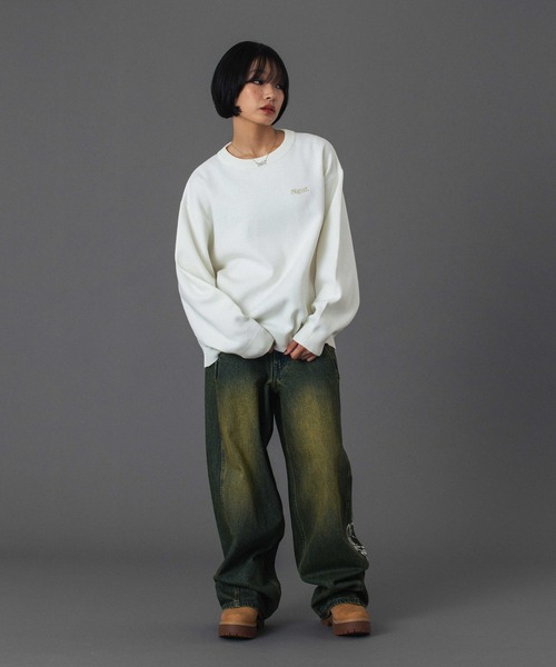 ⭐︎masakin⭐︎出品 セール】FACE EMBROIDERY KNIT TOP（ニット/セーター）｜X-girl