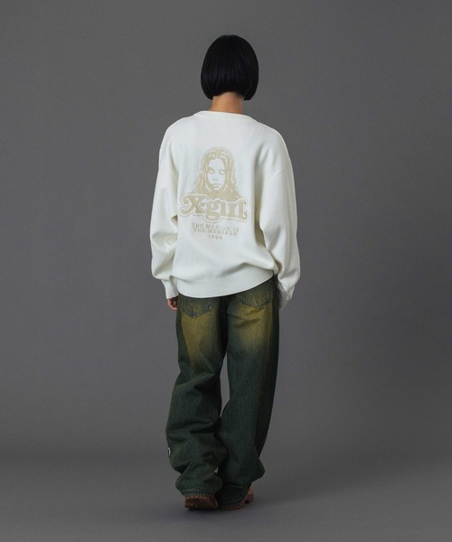 FACE EMBROIDERY KNIT TOP（ニット/セーター）｜X-girl（エックス