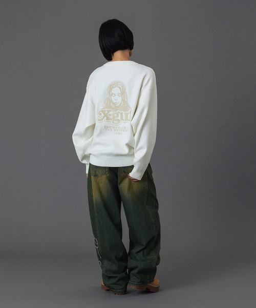 セール】FACE EMBROIDERY KNIT TOP（ニット/セーター）｜X-girl