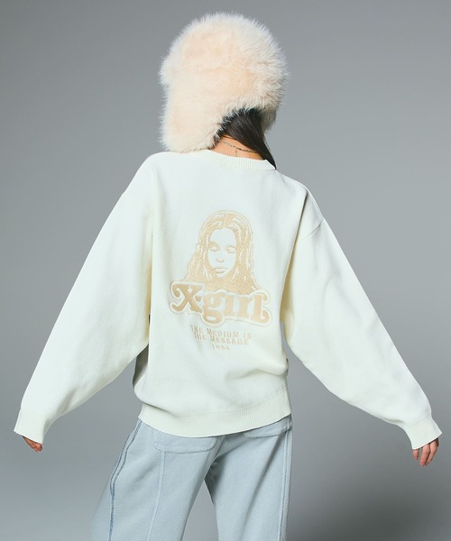 FACE EMBROIDERY KNIT TOP（ニット/セーター）｜X-girl（エックス