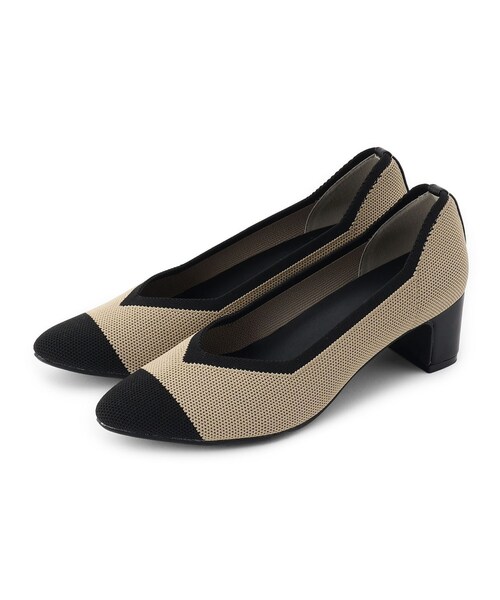 SHOO・LA・RUE(シューラルー)の「ニットヒールパンプス(パンプス・レディース・ブラック/ベージュ系その他6・35/25/50/45)」の2枚目の写真