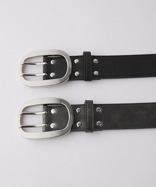 セール】【Alfred Alex】ビッグバックルダブルピンスタッズアイレット