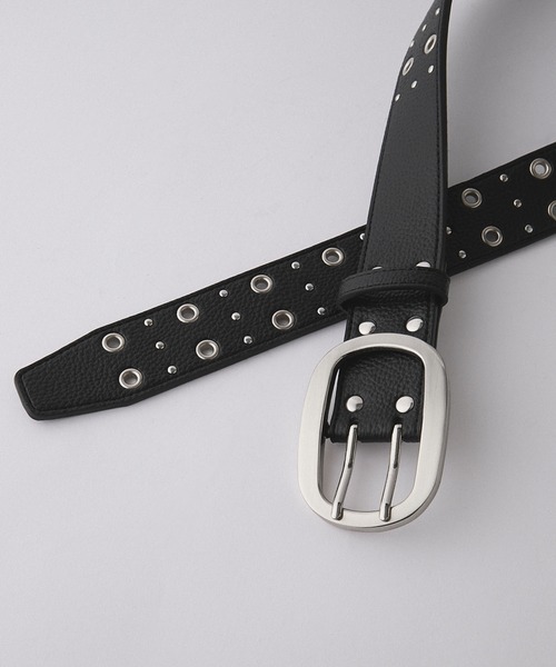 セール】【Alfred Alex】ビッグバックルダブルピンスタッズアイレット