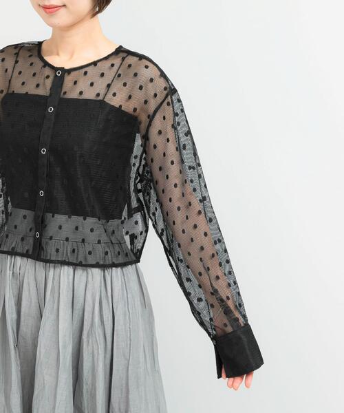 URBAN RESEARCH ROSSO WOMEN(アーバンリサーチ ロッソ)の「シアーメッシュドットプルオーバー(その他トップス・レディース・オフホワイト/ブラック・FREE)」の4枚目の写真
