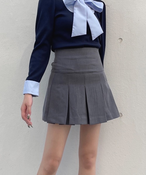 one way（ワンウェイ）の「ボックスプリーツスカート（スカート・レディース・ブラック/ブラウン系その他/ブラック系その他/グレー・FREE）」の3枚目の写真