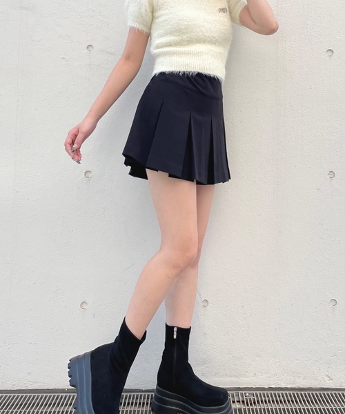one way（ワンウェイ）の「ボックスプリーツスカート（スカート・レディース・ブラック/ブラウン系その他/ブラック系その他/グレー・FREE）」の6枚目の写真