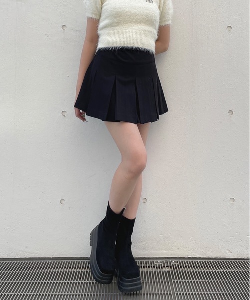 one way（ワンウェイ）の「ボックスプリーツスカート（スカート・レディース・ブラック/ブラウン系その他/ブラック系その他/グレー・FREE）」の8枚目の写真