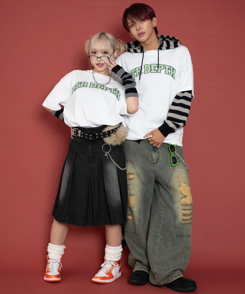 LTR DEPTH（レイターデプス）の「LTR DEPTH/チェックカレッジグラフィックT（Tシャツ/カットソー・メンズ・ホワイト/ネイビー・MEDIUM/LARGE）」の13枚目の写真