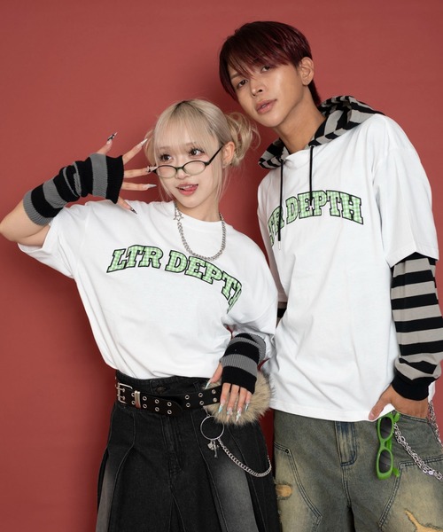 LTR DEPTH（レイターデプス）の「LTR DEPTH/チェックカレッジグラフィックT（Tシャツ/カットソー・メンズ・ホワイト/ネイビー・MEDIUM/LARGE）」の19枚目の写真
