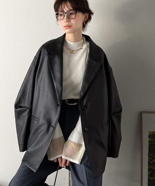 セール】【Classical Evon】羽織るだけで上品ハンサム。レザー風加工