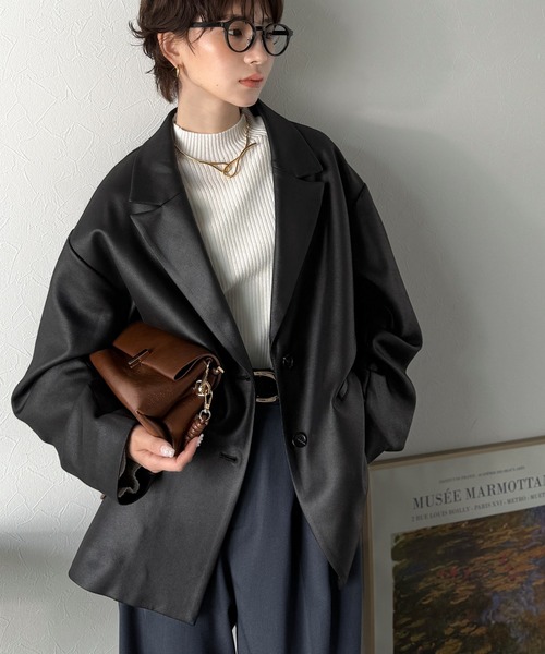 セール】【Classical Evon】羽織るだけで上品ハンサム。レザー風加工