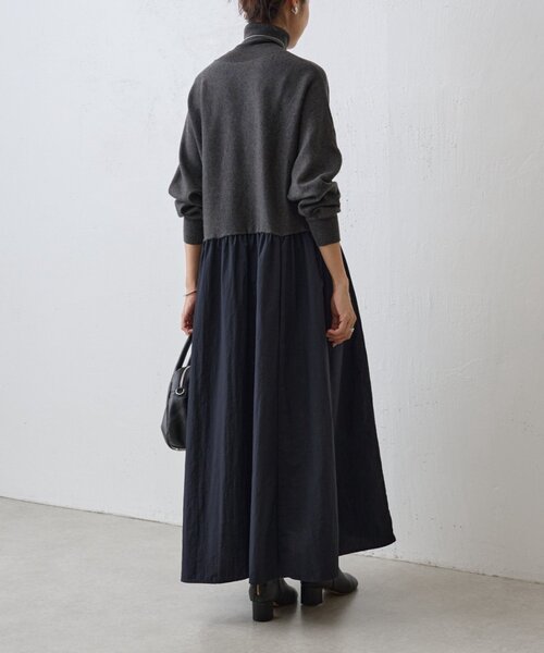 ニットコンビギャザーワンピース（ワンピース）｜BEARDSLEY