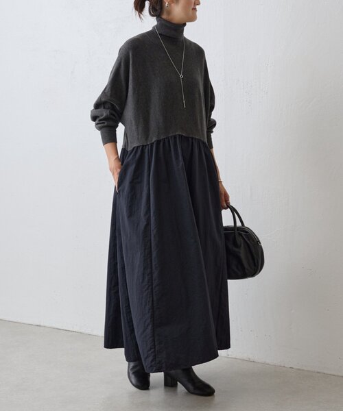 セール】ニットコンビギャザーワンピース（ワンピース）｜BEARDSLEY