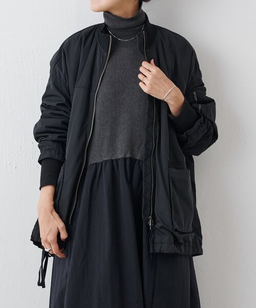 BEARDSLEY 24AW ニットコンビギャザーワンピース　サイズ1 人気♡ ビアズリー BEARDSLEY ニットコンビギャザーワンピース （gray