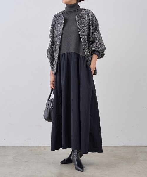 ニットコンビギャザーワンピース（ワンピース）｜BEARDSLEY