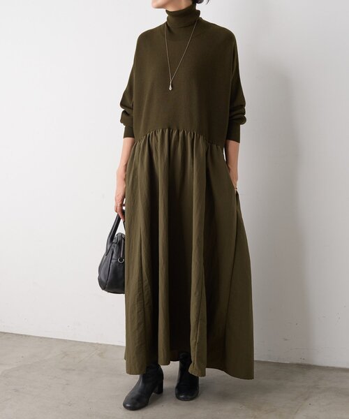 セール】ニットコンビギャザーワンピース（ワンピース）｜BEARDSLEY