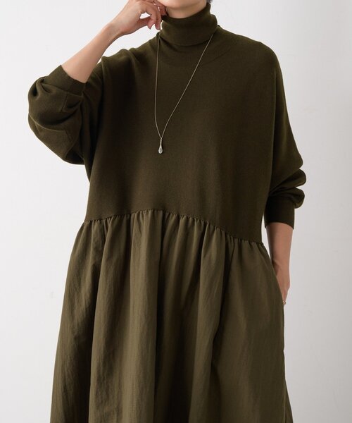 ニットコンビギャザーワンピース（ワンピース）｜BEARDSLEY