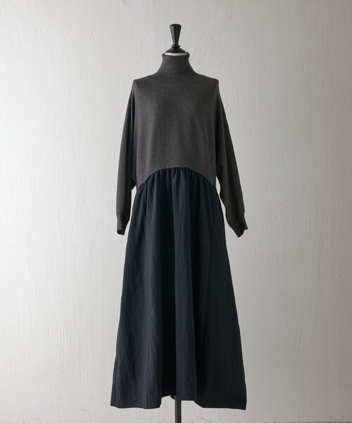 ニットコンビギャザーワンピース（ワンピース）｜BEARDSLEY