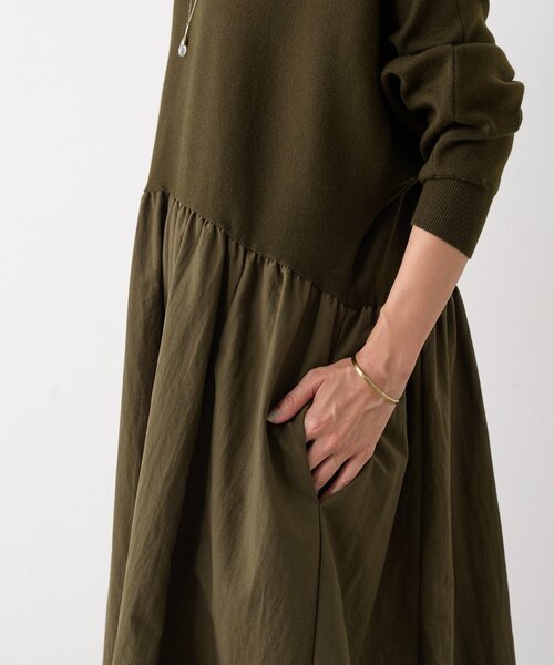 ニットコンビギャザーワンピース（ワンピース）｜BEARDSLEY