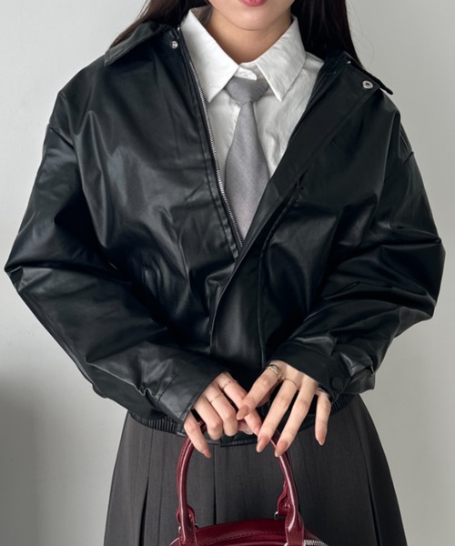 wears(ウェアーズ)の「ヴィンテージPUジャケット(ブルゾン・レディース・アイボリー/ブラック/ブラウン・FREE)」の10枚目の写真