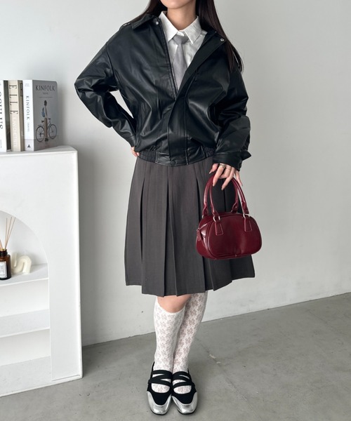 wears(ウェアーズ)の「ヴィンテージPUジャケット(ブルゾン・レディース・アイボリー/ブラック/ブラウン・FREE)」の14枚目の写真