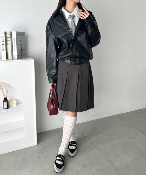 wears(ウェアーズ)の「ヴィンテージPUジャケット(ブルゾン・レディース・アイボリー/ブラック/ブラウン・FREE)」の15枚目の写真
