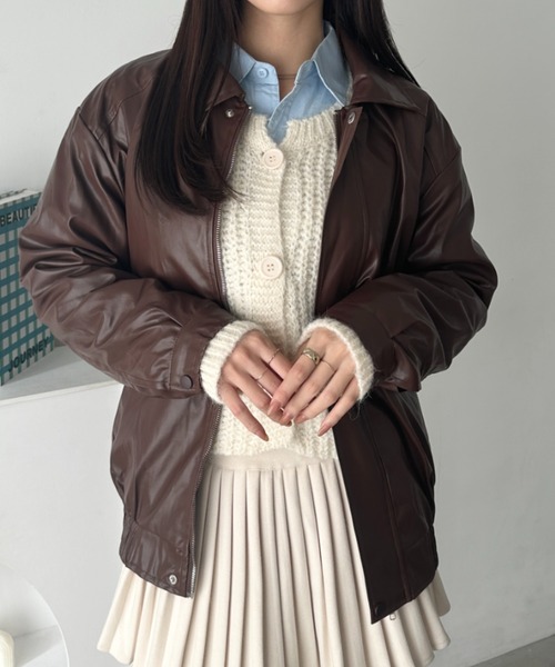 wears(ウェアーズ)の「ヴィンテージPUジャケット(ブルゾン・レディース・アイボリー/ブラック/ブラウン・FREE)」の17枚目の写真