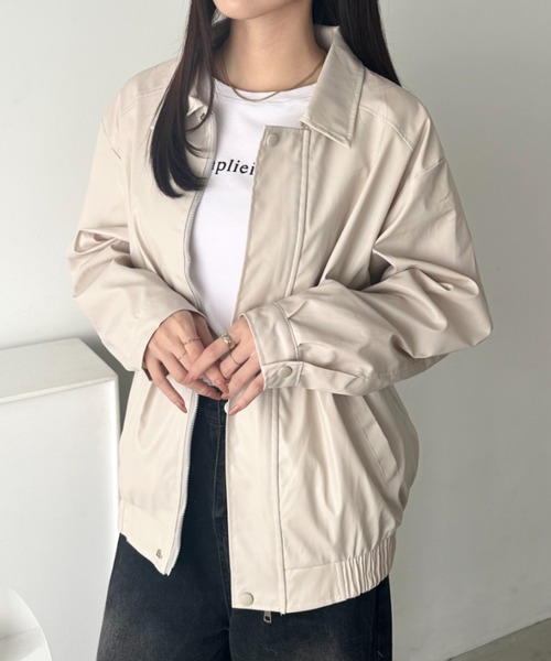 wears(ウェアーズ)の「ヴィンテージPUジャケット(ブルゾン・レディース・アイボリー/ブラック/ブラウン・FREE)」の5枚目の写真