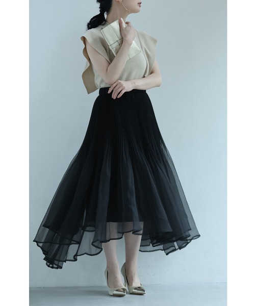 cawaii(カワイイ)の「優雅に舞う立体チュールスカート(スカート・レディース・ブラック/アイボリー・FREE)」の9枚目の写真