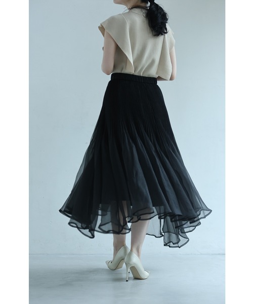 cawaii(カワイイ)の「優雅に舞う立体チュールスカート(スカート・レディース・ブラック/アイボリー・FREE)」の7枚目の写真