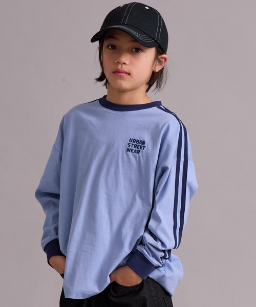 PAIRMANON STREET（ペアマノンストリート）の「【綿100%】袖ライン 刺繍 長袖 Tシャツ【PAIRMANON STREET】（Tシャツ/カットソー・キッズ・ブラウン/レッド/ブラック/ネイビー/ホワイト/イエロー/ライトブルー・100/140/130/120/110/90/160/150）」の4枚目の写真