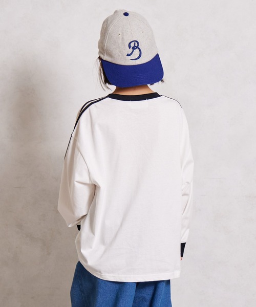 PAIRMANON STREET（ペアマノンストリート）の「【綿100%】袖ライン 刺繍 長袖 Tシャツ【PAIRMANON STREET】（Tシャツ/カットソー・キッズ・ブラウン/レッド/ブラック/ネイビー/ホワイト/イエロー/ライトブルー・100/140/130/120/110/90/160/150）」の9枚目の写真