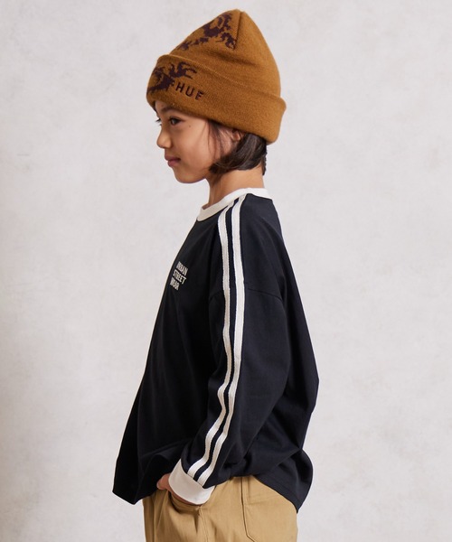 PAIRMANON STREET（ペアマノンストリート）の「【綿100%】袖ライン 刺繍 長袖 Tシャツ【PAIRMANON STREET】（Tシャツ/カットソー・キッズ・ブラウン/レッド/ブラック/ネイビー/ホワイト/イエロー/ライトブルー・100/140/130/120/110/90/160/150）」の12枚目の写真