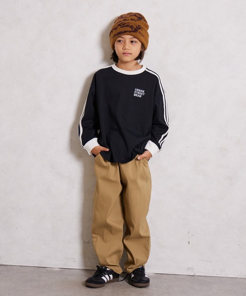 PAIRMANON STREET（ペアマノンストリート）の「【綿100%】袖ライン 刺繍 長袖 Tシャツ【PAIRMANON STREET】（Tシャツ/カットソー・キッズ・ブラウン/レッド/ブラック/ネイビー/ホワイト/イエロー/ライトブルー・100/140/130/120/110/90/160/150）」の14枚目の写真