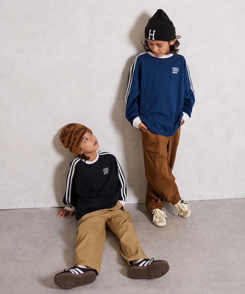 PAIRMANON STREET（ペアマノンストリート）の「【綿100%】袖ライン 刺繍 長袖 Tシャツ【PAIRMANON STREET】（Tシャツ/カットソー・キッズ・ブラウン/レッド/ブラック/ネイビー/ホワイト/イエロー/ライトブルー・100/140/130/120/110/90/160/150）」の16枚目の写真