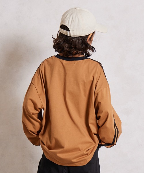 PAIRMANON STREET（ペアマノンストリート）の「【綿100%】袖ライン 刺繍 長袖 Tシャツ【PAIRMANON STREET】（Tシャツ/カットソー・キッズ・ブラウン/レッド/ブラック/ネイビー/ホワイト/イエロー/ライトブルー・100/140/130/120/110/90/160/150）」の18枚目の写真