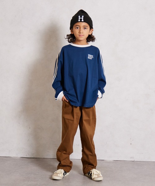 PAIRMANON STREET（ペアマノンストリート）の「【綿100%】袖ライン 刺繍 長袖 Tシャツ【PAIRMANON STREET】（Tシャツ/カットソー・キッズ・ブラウン/レッド/ブラック/ネイビー/ホワイト/イエロー/ライトブルー・100/140/130/120/110/90/160/150）」の21枚目の写真