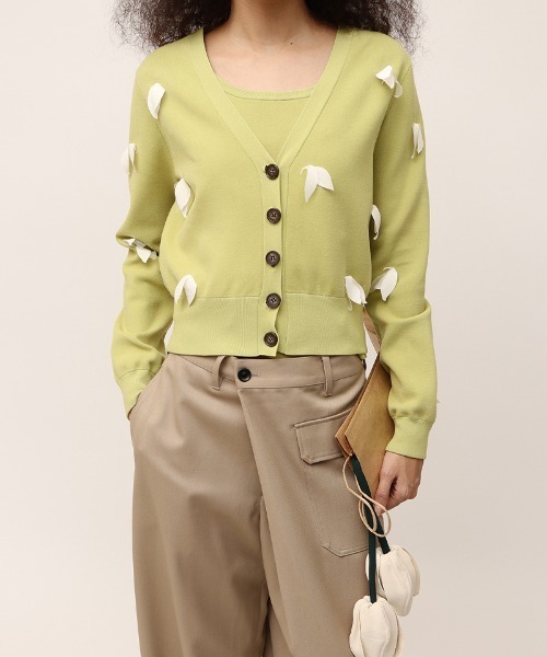 トップス leinwande sprout knitted cardigan leinwande】Sprout Knitted Cardigan（カーディガン/ボレロ