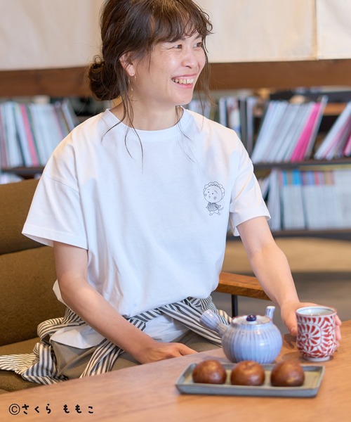 CRAFT STANDARD BOUTIQUE（クラフトスタンダードブティック）の「COJI‐COJI / プリントTシャツ（Tシャツ/カットソー・レディース・チャコールグレー/ホワイト/ブラウン・FREE）」の2枚目の写真