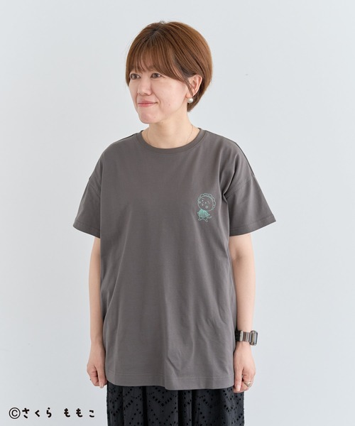 CRAFT STANDARD BOUTIQUE（クラフトスタンダードブティック）の「COJI‐COJI / プリントTシャツ（Tシャツ/カットソー・レディース・チャコールグレー/ホワイト/ブラウン・FREE）」の4枚目の写真