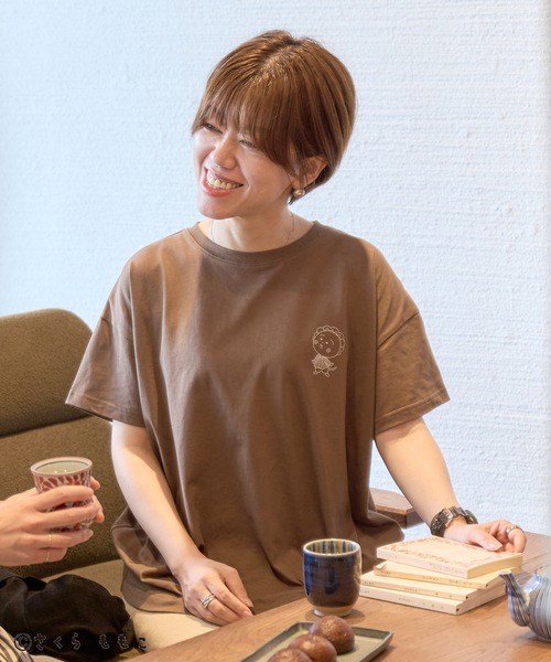 CRAFT STANDARD BOUTIQUE（クラフトスタンダードブティック）の「COJI‐COJI / プリントTシャツ（Tシャツ/カットソー・レディース・チャコールグレー/ホワイト/ブラウン・FREE）」の9枚目の写真