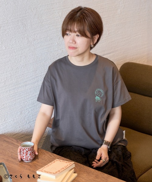 CRAFT STANDARD BOUTIQUE（クラフトスタンダードブティック）の「COJI‐COJI / プリントTシャツ（Tシャツ/カットソー・レディース・チャコールグレー/ホワイト/ブラウン・FREE）」の11枚目の写真